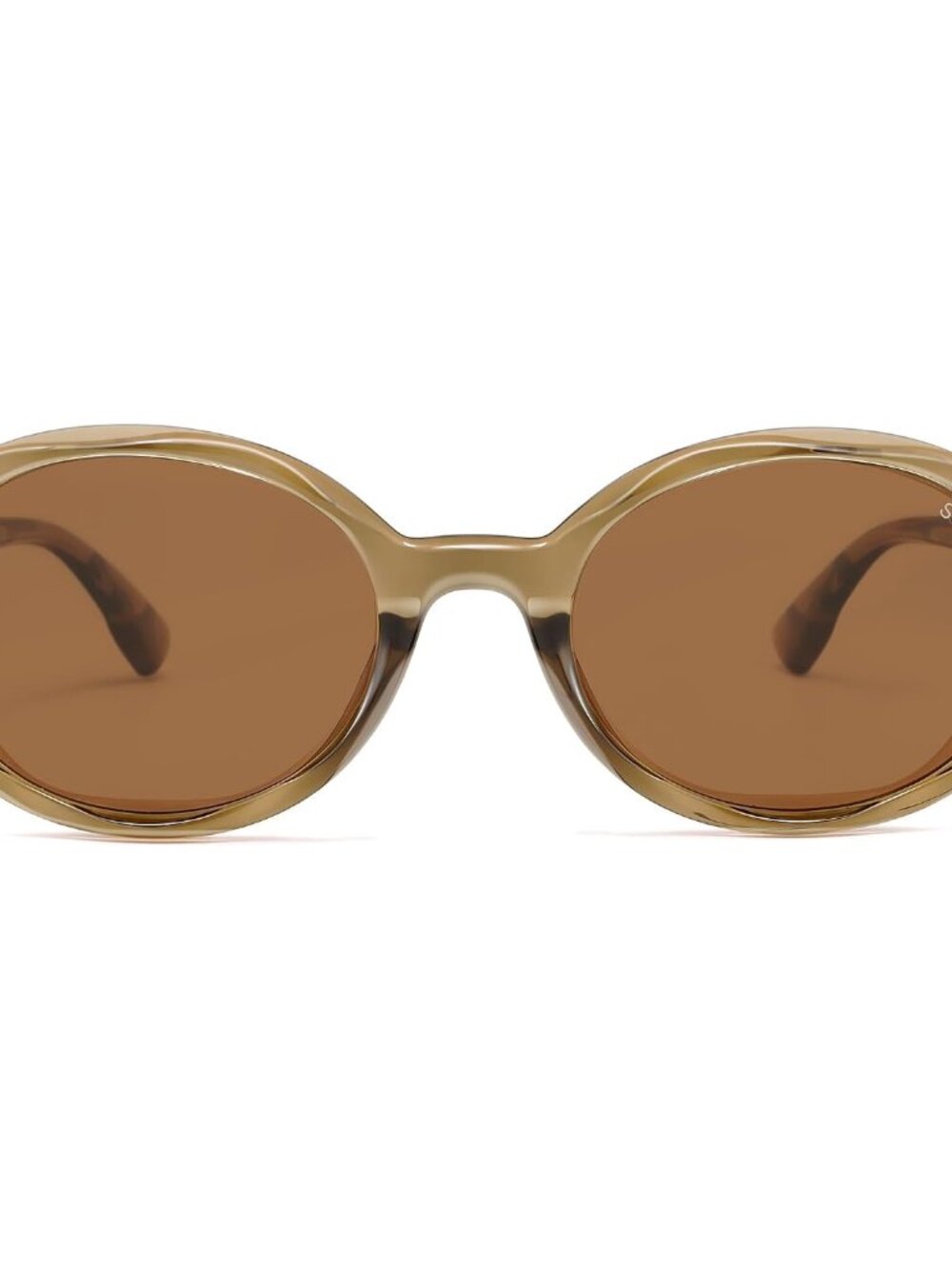 Trendy Oval Polarized Sunglasses for Men & Women - UV400 Brown Shades SJ2697